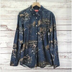Supreme Dogs & Ducks RARE Button Up Shirt Mens Size XL AOP Long Sleeve Cotton